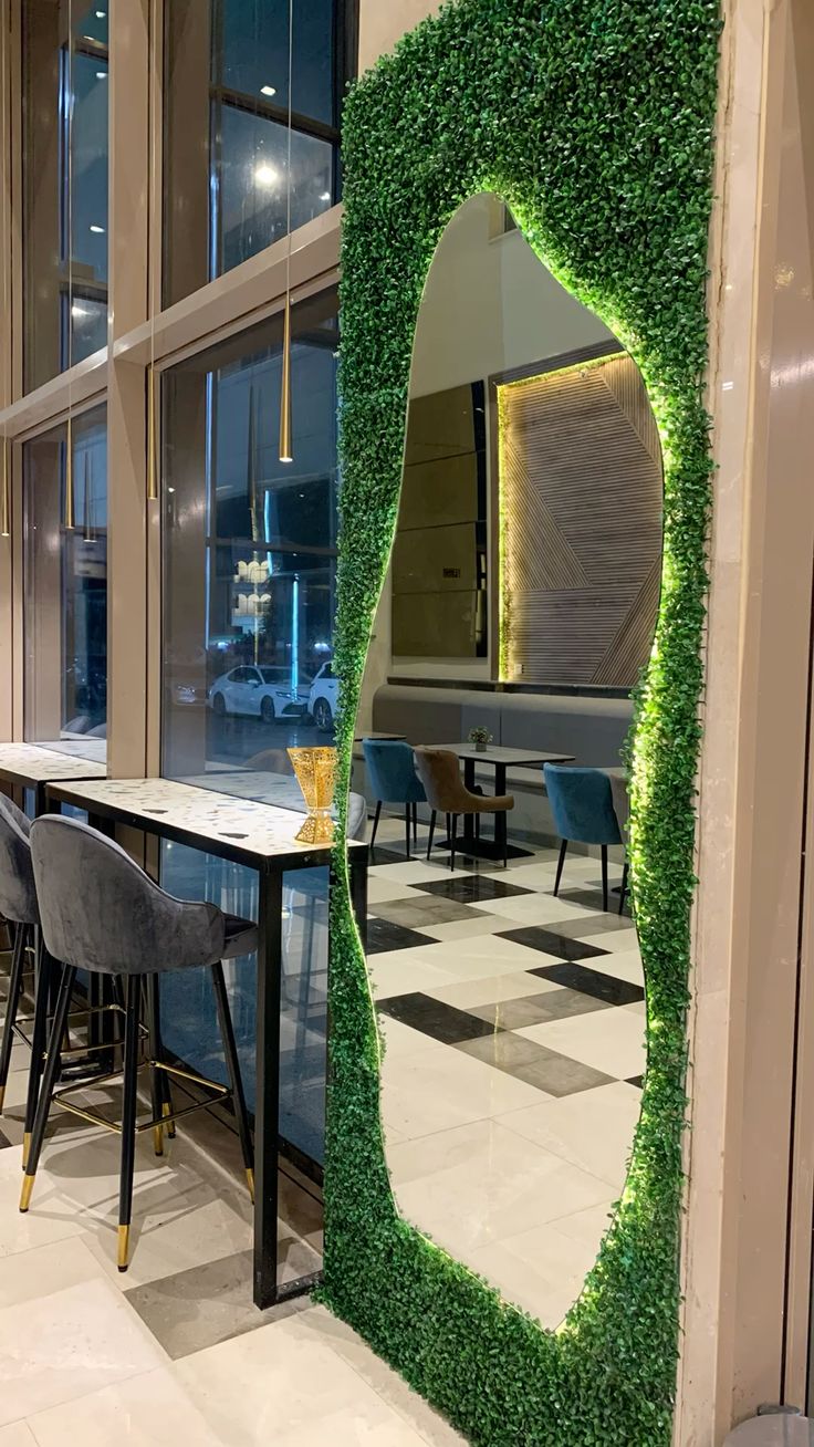 Boxwood Mirror Frame - Commercial Green Wall