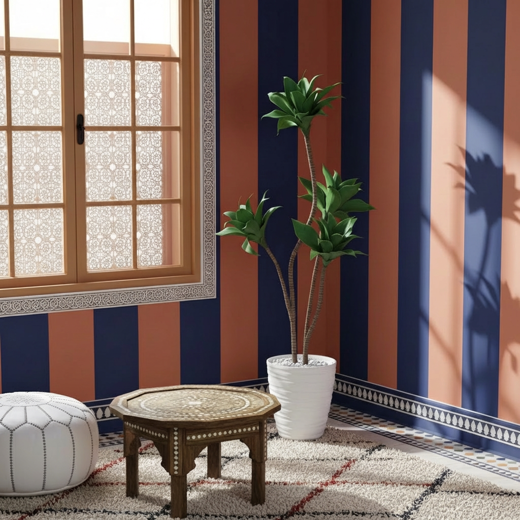 Dracaena Marginata in White Ribbed Planter - Moroccan Collection