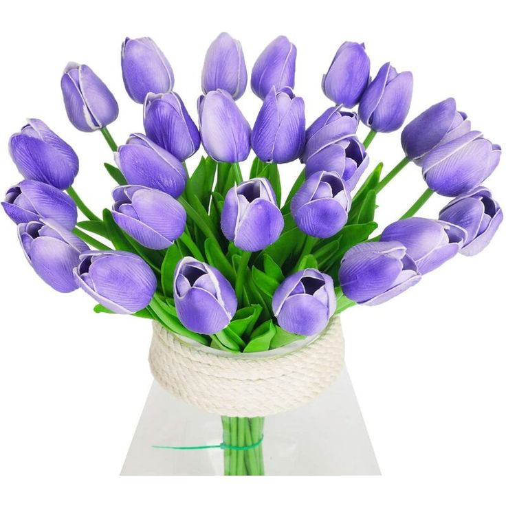 Purple Tulips Bouquet - Textured Vase